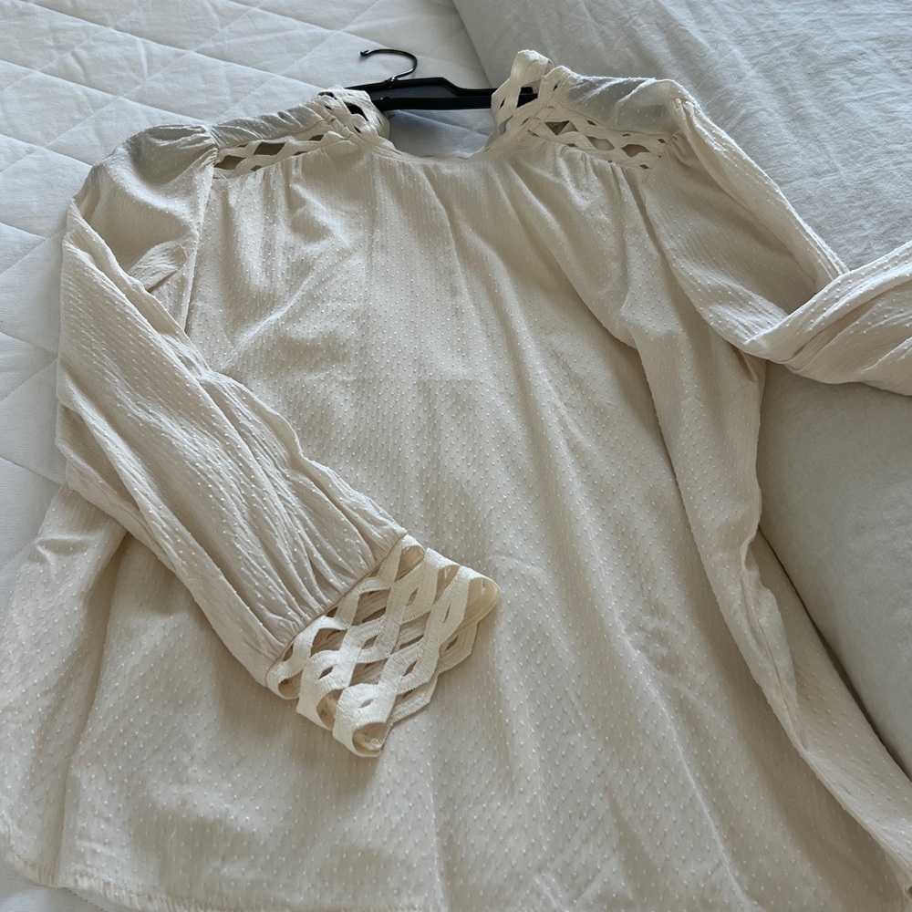 Mine Cream Blouse with Lace Details